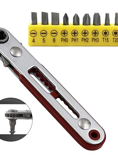 sexkantsspärrnyckel 1/4 tum mini-spärrnyckel skruvmejsel med batchhuvud set nyckelskruvmejsel handreparationsverktyg