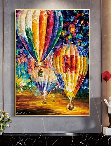 fatto a mano dipinto a mano pittura a olio parete moderna astratta mongolfiera pittura spatola arte pittura su tela decorazione della casa arredamento tela arrotolata senza cornice non tesa