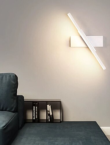 lámparas de pared led lámpara de pared minimalista moderna nórdica lámpara de noche de escalera creativa lámpara de pared de sala de estar giratoria de 330 ° blanco cálido / blanco 110-240v