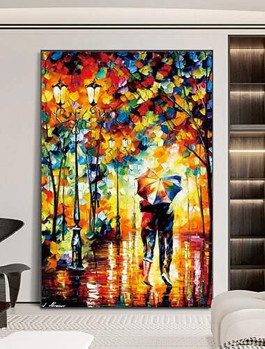 ręcznie malowany obraz olejny na ścianę nowoczesny abstrakcyjny jesienny deszcz malarstwo pattle nóż płótno artystyczne malarstwo dekoracja wnętrz wystrój walcowane płótno bez ramy nierozciągnięte