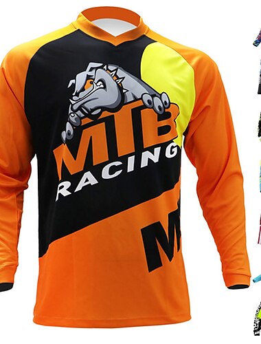  21Grams Homme Maillot Velo Cyclisme Maillot de descente maillot de moto manche longue Cyclisme Maillot Top avec 3 poches arriere VTT Velo tout terrain Velo Route Resistant aux UV Respirable Sechage