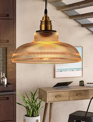  30cm led hanglamp glas metaal vintage stijl landelijke verlichting transparante lampenkap bar cafes eetkamer keuken woonkamer licht 110-120v 220-240v