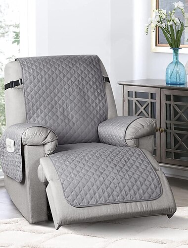 Fundas reversibles para sillones reclinables, fundas de sofá para perros, fundas de sofá, fundas de sofá para sofá de 3 cojines, protector de sofá con bolsillos