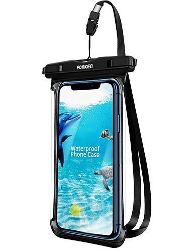 1 Pakke Vandtæt telefontaske Vandafvisende Støvsikker Stor kapacitet Telefon etui Tør taske Mobil Regnslag til For iPhone 13 Pro Max 12 Mini 11 Samsung Galaxy S22 Plus S21 FE A73 A53 Svømning Dykning