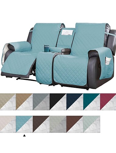 loveseat tilbakelent sofatrekk med konsoll, sklisikre kjæledyrtrekk for dobbel loveseat hvilestol med elastiske stropper, delt tilbakelent loveseat deksel hvilestol møbelbeskytter
