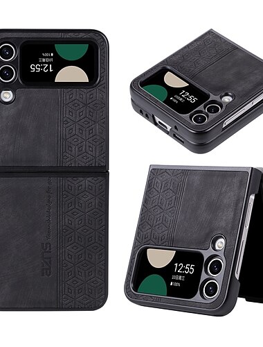 telefon Etui Til Samsung Galaxy Z Flip 7 Z Flip 6 Z Flip 5 Z Flip 4 Z Flip 3 Lærveske Flipp Støtsikker Ensfarget PC PU lær