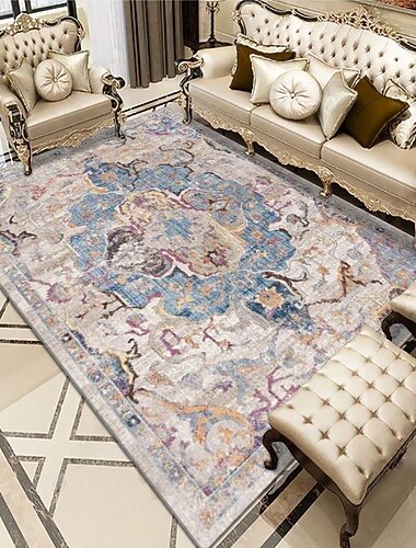 retro matta persisk vardagsrum matta säng golvmatta halkfri vikbar sovrumsimitation kashmir förtjockad plysch matta