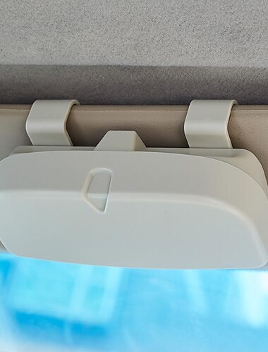 Porte-lunettes pour pare-soleil de voiture - Organisateur de boîte à lunettes universelle boîte de rangement pour voiture avec poches disponible en noir beige gris