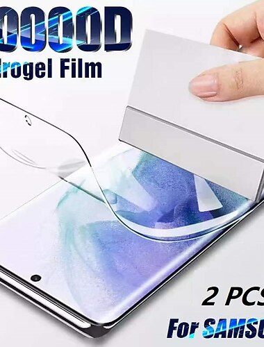 2 sady Chránič obrazovky Pro Samsung Galaxy S25 Ultra S25 Ultra Plus S24 Ultra Plus S23 S22 S21 S20 Plus Ultra A54 A34 A14 TPU Hydrogel Hydrogel film 9H tvrdost Samoléčebné Anti Bubbles Proti otiskům