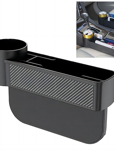 車の収納ツール 黒オートカーシート ギャップキャッチャー フィラー収納ボックス ポケットオーガナイザーホルダー suvポケット収納 片付けドリンク