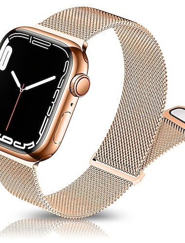  Milanese Loop Compatible with Apple Watch band 38mm 40mm 41mm 42mm 44mm 45mm 49mm Women Magnetic Clasp Adjustable Stainless Steel Strap Replacement Wristband for iwatch Series Ultra 8 7 6 5 4 3 2 1 SE