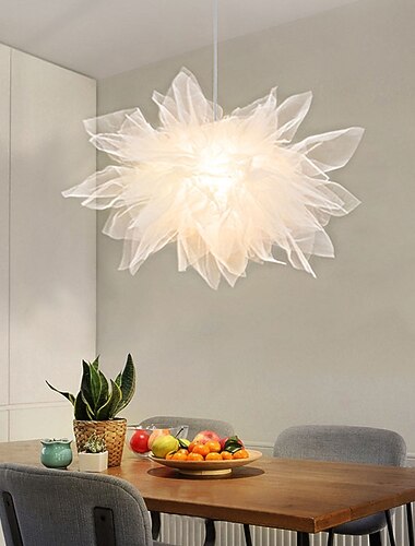 led taklampa vit mesh ljuskrona modern taklampa bröllopsrum vardagsrum flickrum sovrum ljuskrona personlighet kreativ romantisk belysning