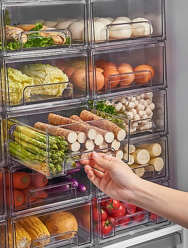 koelkast lade opslag scheidingswand opbergdoos groente en fruit huishoudelijke vershouddoos grote capaciteit transparante opslag
