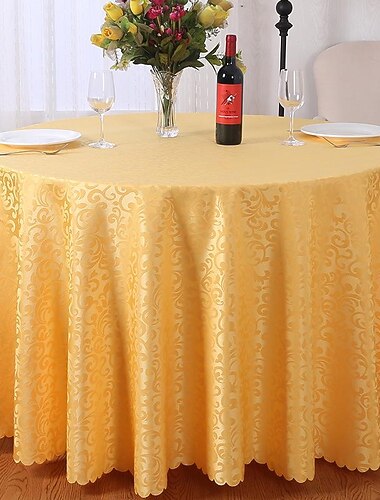 מפת שולחן בעיצוב חתונה כיסוי בד שולחן עגול לסעודה בבית מלון, מפת שולחן לקציר, חג המולד, חורף ומסיבות