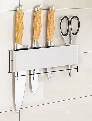 messerhalter edelstahl stanzfrei küchenmesser essstäbchenhalter multifunktionales lagerregal wandmontage