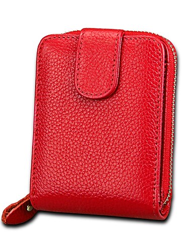 Rfid Kreditkortshållare 16 kortfack plånbok äkta läder körkort ID-korthållare plånbok kreditkorthållare med magnetisk stängning enskilt fack för kvinnor män