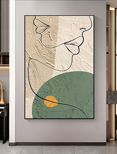 olieverfschilderij handgemaakte handgeschilderde kunst aan de muur abstracte mensen canvas schilderij woondecoratie decor uitgerekt frame klaar om op te hangen