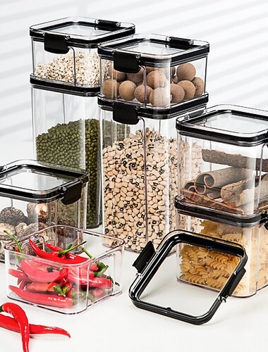 barattoli sigillati grani cucina per conservare lattine di plastica trasparente per uso alimentare scatola snack prodotti secchi serbatoio di stoccaggio del tè articoli da cucina