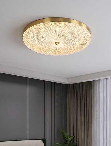 LED-Deckenleuchte Kristall dimmbar 35cm Kreis Design Kupfer Deckenleuchten für Wohnzimmer 110-240V