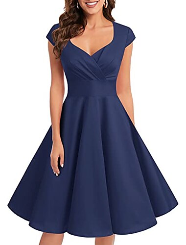 Retro Vintage 1950s Swing Dress Flare Dress Christmas Party Dress Women's Masquerade Casual Daily Bachelorette Party Adults' Dress Homecoming Dresses