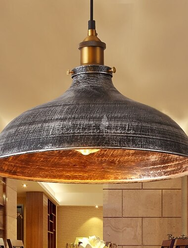 led pendentif lumière suspendu plafond industriel brossé vintage abat-jour bar éclairage, restaurant éclairage antique brossé style rustique métal