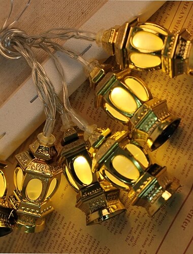 ramadan eid led zsinór fény muszlim lámpa mubarak lámpás olajlámpa aa elemtartó doboz led party otthoni dekoratív lámpa világítás
