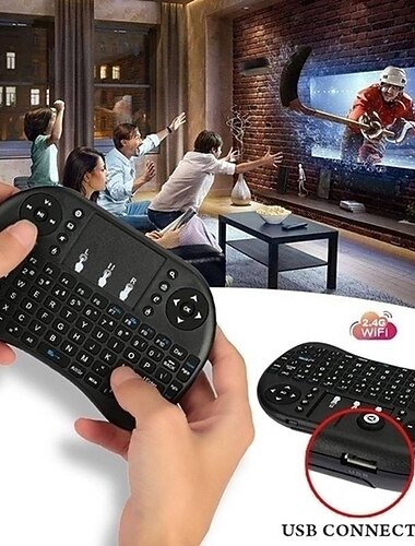 mini teclado inalámbrico con panel táctil multitáctil 7 colores retroiluminación control remoto táctil inalámbrico para smart tv box escritorio touchpad pc