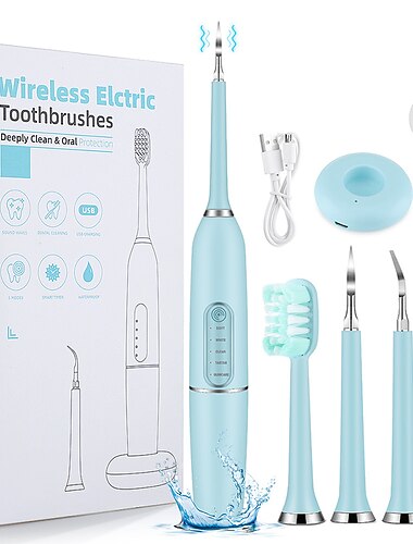 Irrigador Dental Sonic Elétrico Removedor de Tártaro e Blanquear Dentes Ferramenta de Limpeza de Dentes Ultrassônica Portátil - Presente de Dia dos Namorados