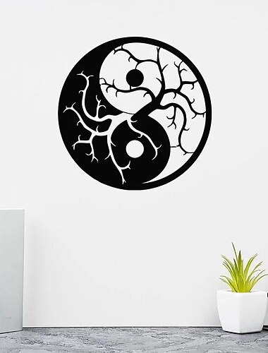 1 x Tai-Chi-Metall-Wandkunst für den Außenbereich, rostfrei, Wandskulptur, ideal für Garten, Haus, Bauernhaus, Terrasse und Schlafzimmer