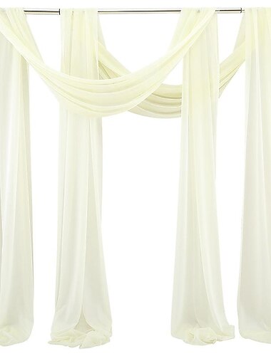 Outdoor Vorhang salbeigrüner Hochzeitsbogen drapiert Chiffon-Stoffvorhänge durchsichtige Kulissenvorhänge für Partyzeremonienbogen-Bühnendekorationen