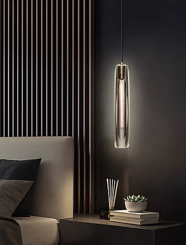 LED Pendant Light Crystal Chandelier Full Copper Lamp Holder Sparkly Crystal Lampshade Single Head Ceiling Light for Loft Bar Living Room Dining Room