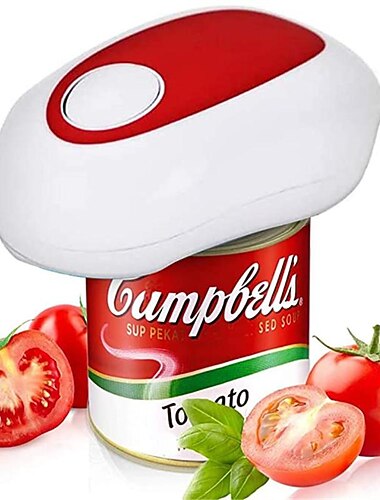 Elektrisk burköppnare - automatisk engångs burk- och glasöppnare med släta kanter hög effekt köksverktyg