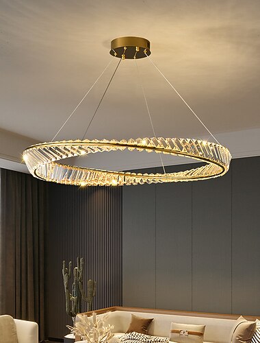 80 cm cerchio / lampada a sospensione design rotondo cristallo sputnik galvanizzato moderno 220-240v