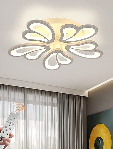 plafonnier led 3/5/9/12/15 têtes plafonnier acrylique aluminium gradation continue chambre 110-240v seulement dimmable avec télécommande