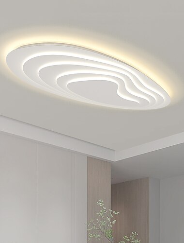 modern taklampa dimbar med fjärrkontroll kontral 56cm infälld taklampa akryl lampskärm ljuskrona sovrum vardagsrum