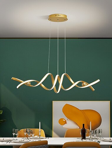 led taklampa cirkel rund linje design 100cm aluminium ö lampa för matsal sovrum taklampor 110-240v endast dimbar med fjärrkontroll