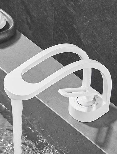 Grifos monomando para lavabo, grifo para lavabo de baño montado en cubierta, manija única de latón con manguera fría y caliente, grifo de agua para recipiente de un orificio cromado negro blanco gris