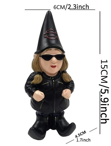 biker polystone tema haven gnome harpiks have ornamenter gård dekoration håndværk