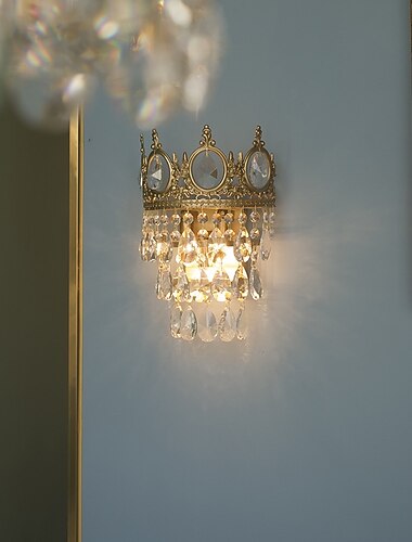 kristály beltéri fali lámpák sárgaréz led északi stílusú nappali üzletek kávézók acél fali lámpa 110-240v