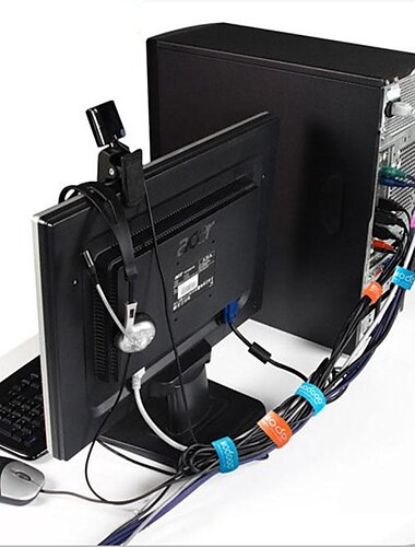 wire organizer gjenbrukbar wire selvklebende løkke krok nylon stropp organizer selvklebende klipsholder strømkabelbånd