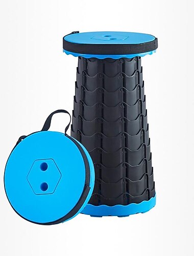 Tragbarer Klapphocker zusammenklappbarer Hocker für Warteschlangen Angeln und Outdoor-Camping ultraleicht und verstellbar mit erweiterbarer Höhe von 45 cm/17,7 Zoll