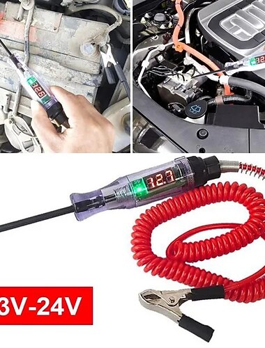 auto test pen circuit tester dc truck voltage digitale display lange sonde pen met licht automotive diagnostische tools auto reparatie tool