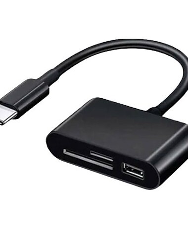 adaptateur de lecteur de carte usb c sd type c lecteur de carte micro sd tf adaptateur otg 3-en-1 multifonction pour ordinateurs portables macbooks caméras mobiles