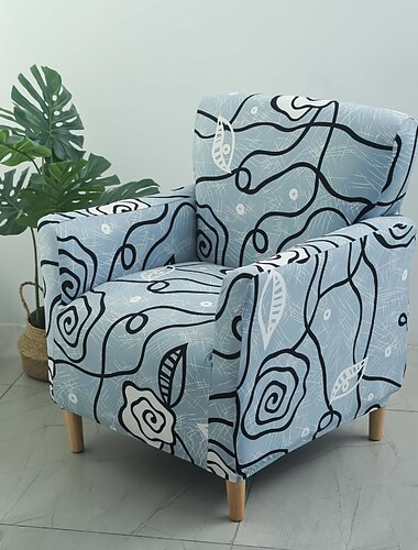 Stretch-Sofabezug für Sessel, Schonbezug, 1-Sitzer-Couch, Möbelschutz mit elastischem Boden für Kinder, Haustier