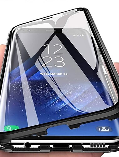 téléphone Coque Pour Samsung Galaxy S26 Ultra Plus A34 A54 A53 A23 Adsorption Magnétique avec Protecteur d'écran Transparent Magnétique Transparent Verre Trempé Métal