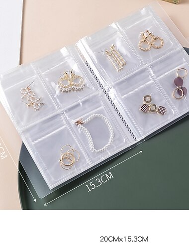 boîte de rangement de bijoux clous d'oreille anneau anti-oxydation ornement de main sac de rangement anti-poussière transparent collier bijoux livre sac scellé