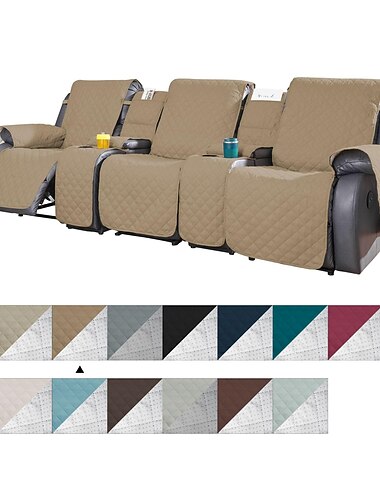 copridivano reclinabile a 3 posti con consolle, copridivano bordeaux, copridivano per poltrona reclinabile a 2 o 3 posti, copridivano reclinabile antiscivolo per animali domestici con cinghie