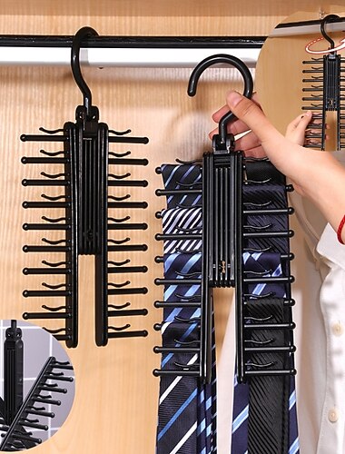 állítható nyakkendő tároló állvány 360 fokban forgatható háztartási nyakkendő polc öv selyem sál műtárgy szekrény szervező fogasok