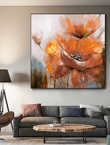 pintura a óleo artesanal lona decoração da arte da parede moderna grande flor de laranjeira para sala de estar decoração de casa enrolada sem moldura pintura não esticada