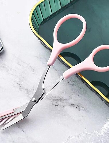 גבות מספריים עם מסרק ליידי אישה גברים הסרת שיער טיפוח עיצוב נירוסטה כלי איפור להסרת גבות